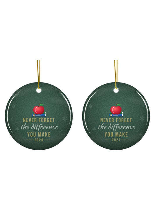 Teacher appreciation Christmas ornament dated 2026 or 2027
