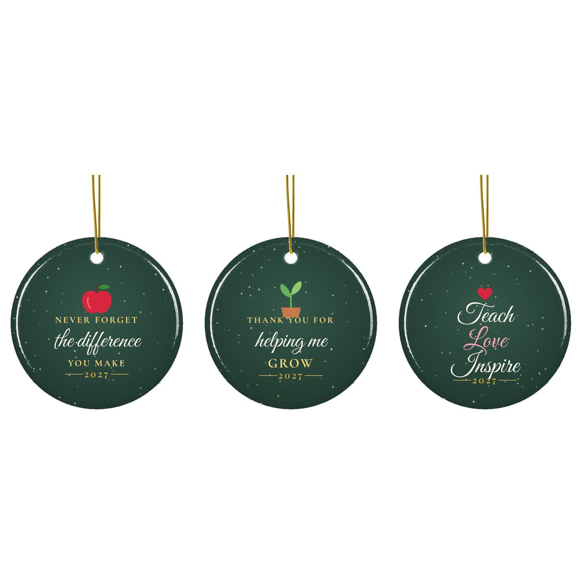 Teacher appreciation Christmas ornament: all designs