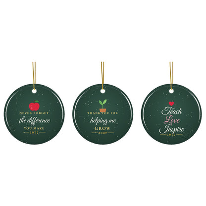 Teacher appreciation Christmas ornament: all designs