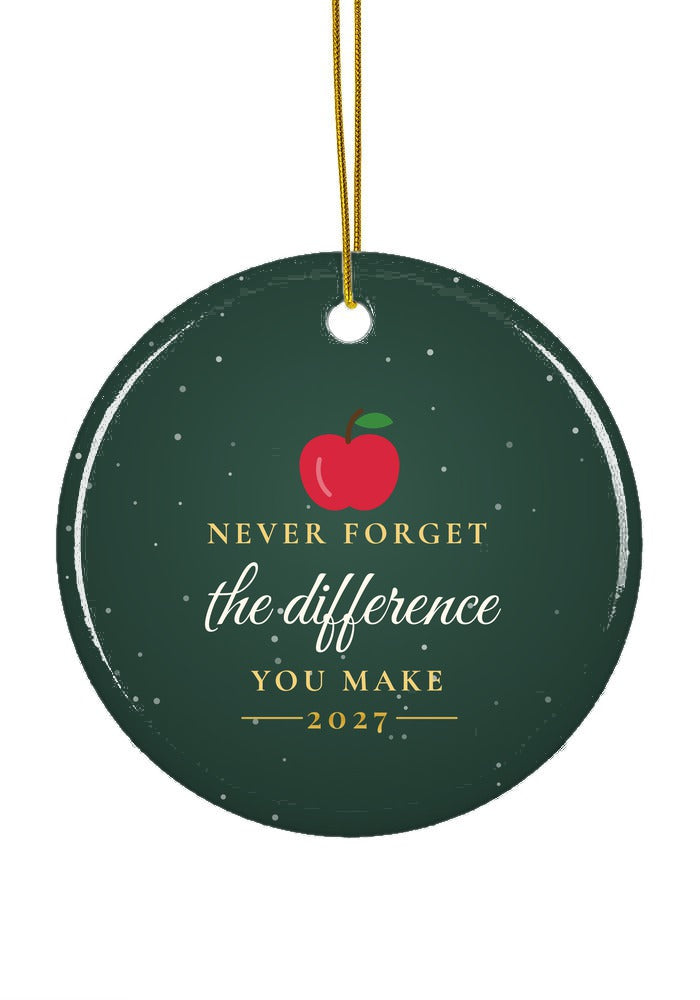 Never Forget the Difference You Make ornament, circle shape