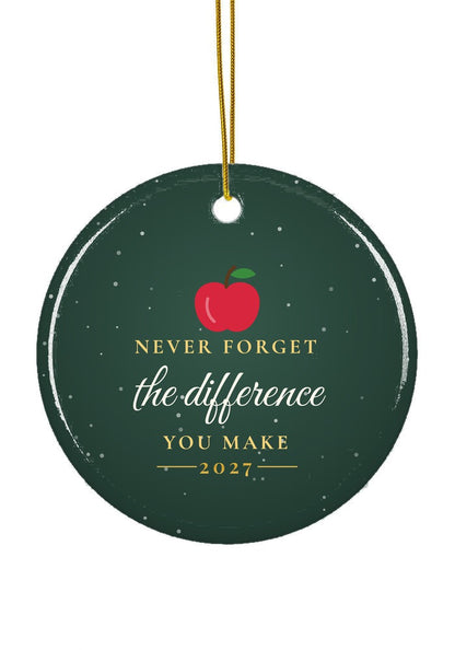 Never Forget the Difference You Make ornament, circle shape