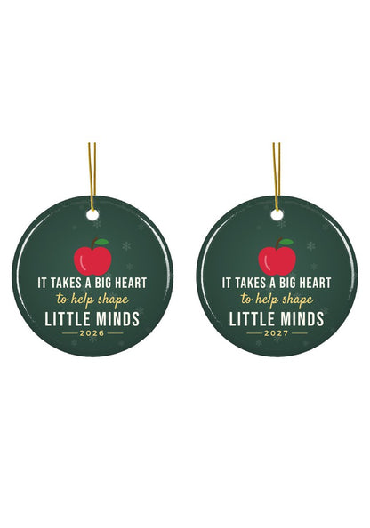 Teacher Christmas ornament dated 2026 or 2027