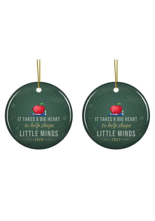 Teacher Christmas ornament dated 2026 or 2027