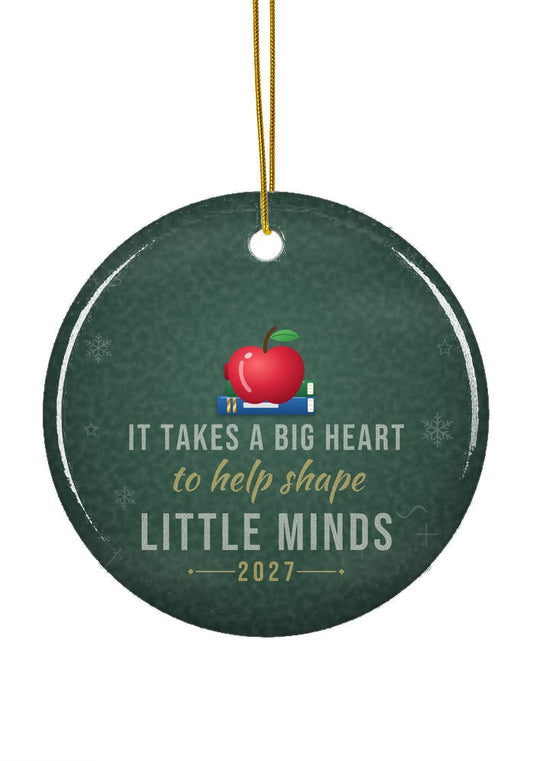 Teacher Christmas ornament, 2027, circle shape