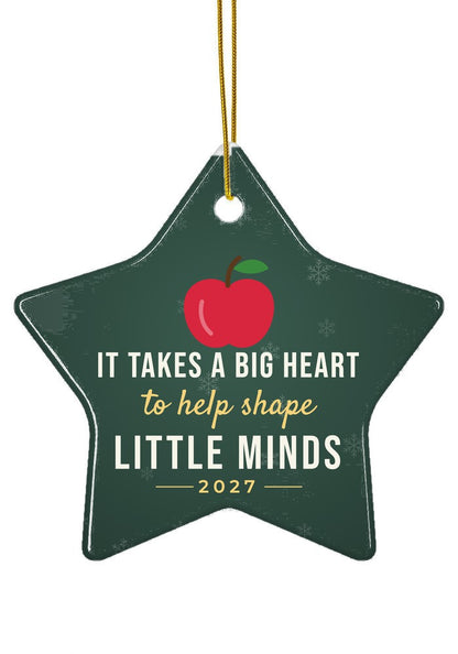 Teacher Christmas ornament, 2027, star shape