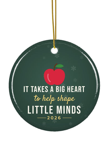 Teacher Christmas ornament, 2026, circle shape