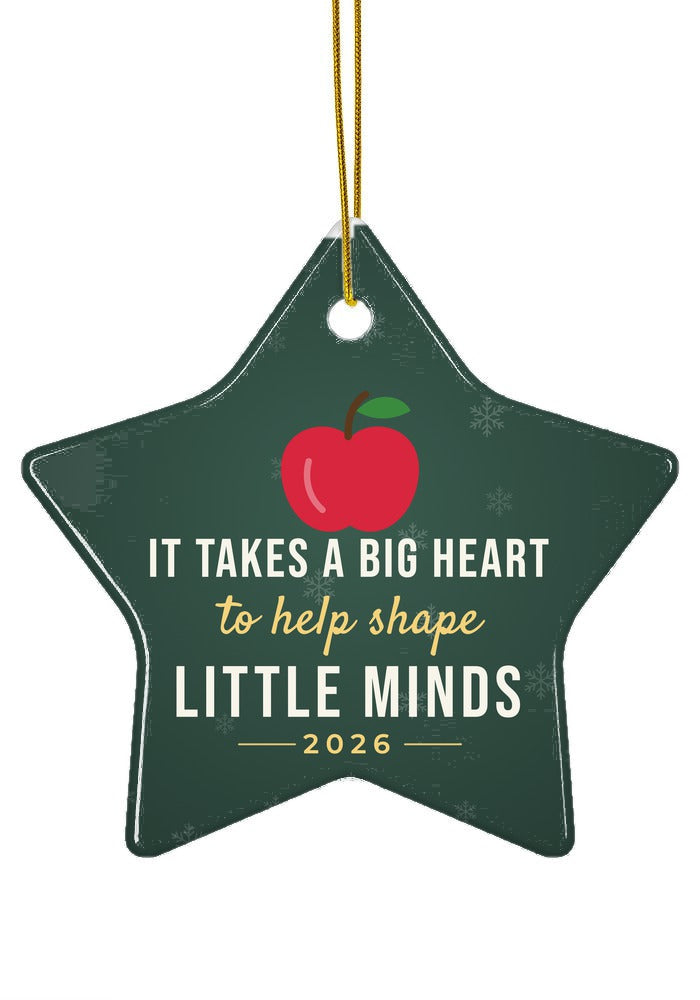 Teacher Christmas ornament, 2026, star shape