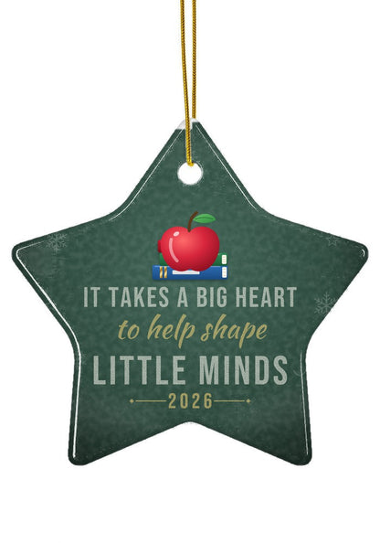 Teacher Christmas ornament, 2026, star shape