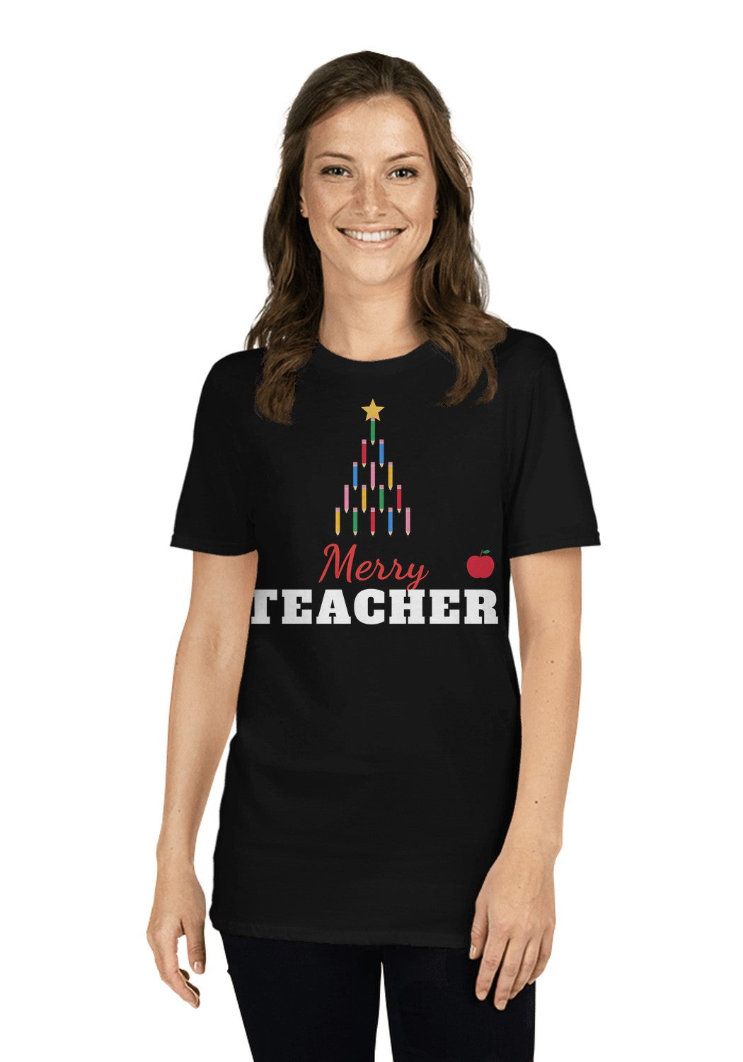Merry Teacher t-shirt in Black