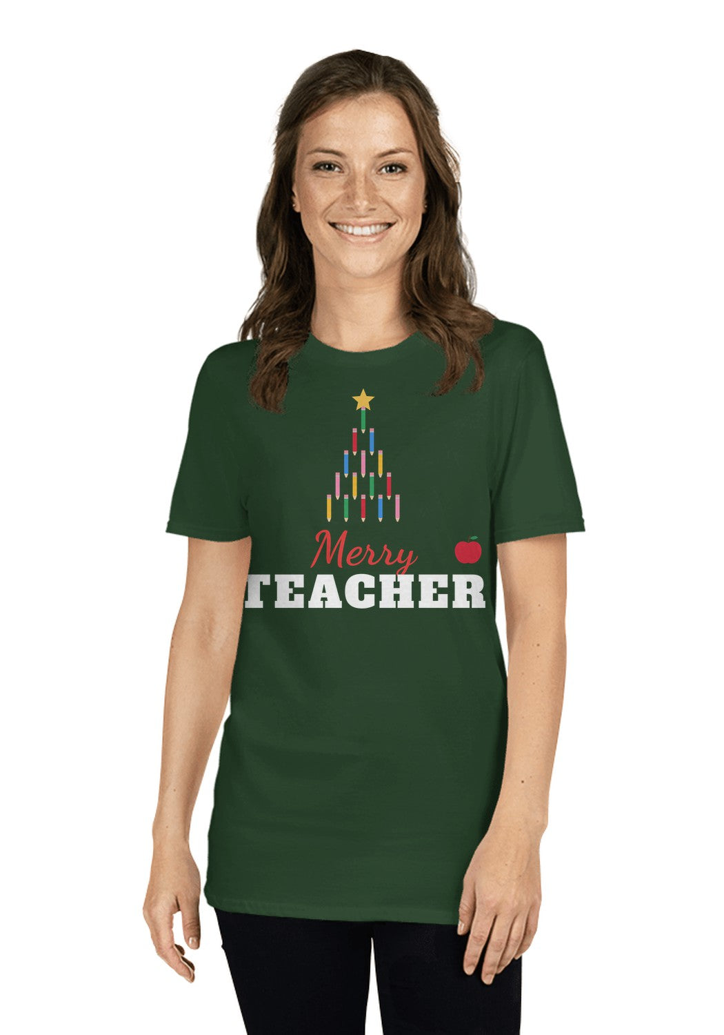 Merry Teacher t-shirt in Forest