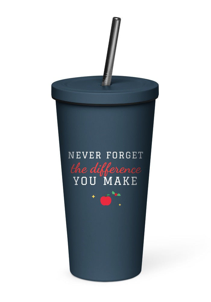 Never Forget the Difference You Make tumbler in Navy