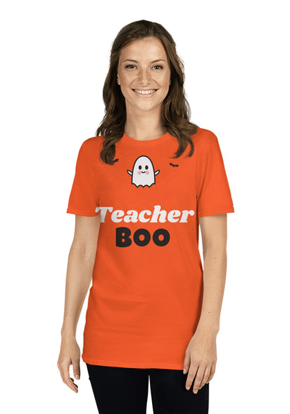 Boo Crew Teacher t-shirt in Orange