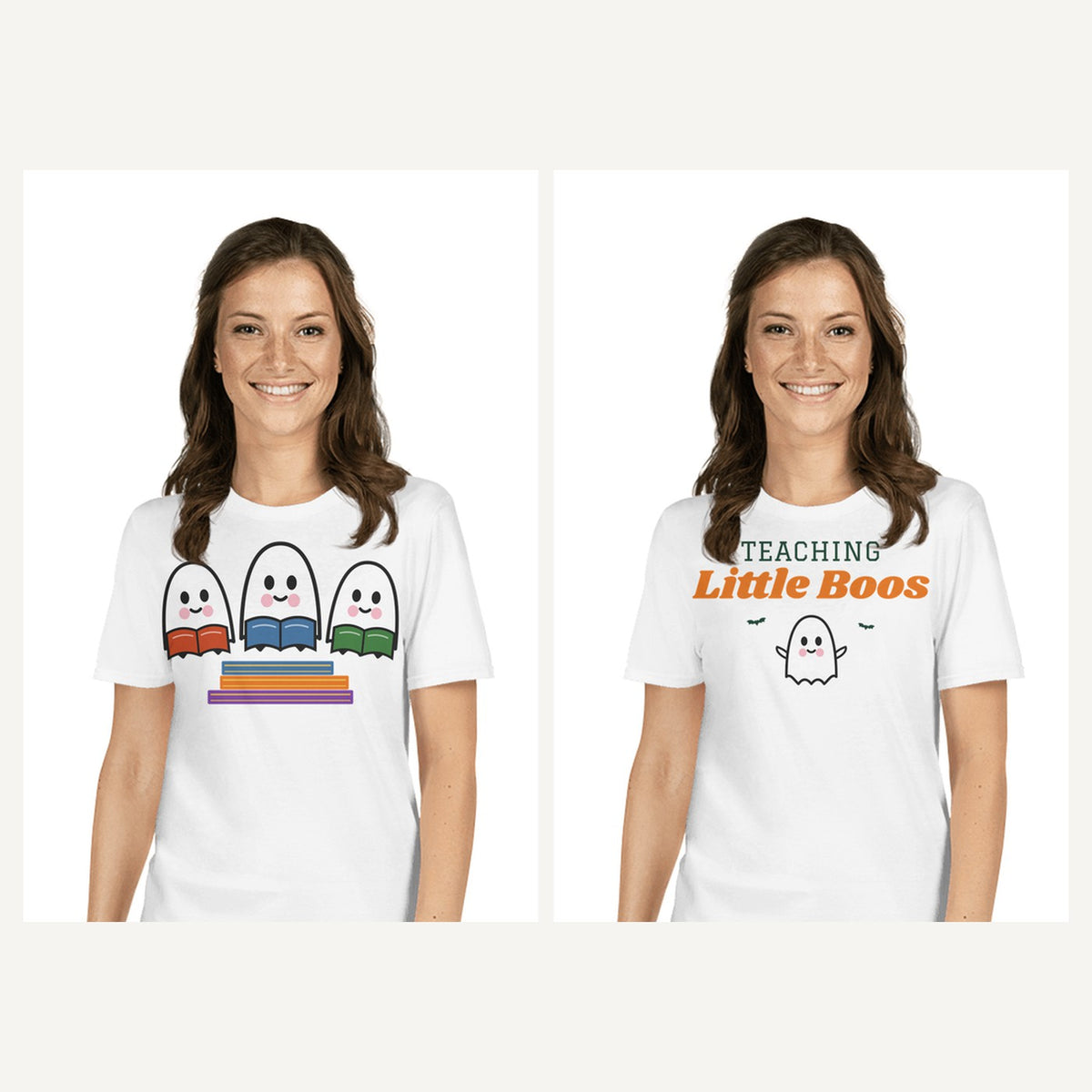 Teacher Halloween Shirts in White, matching set