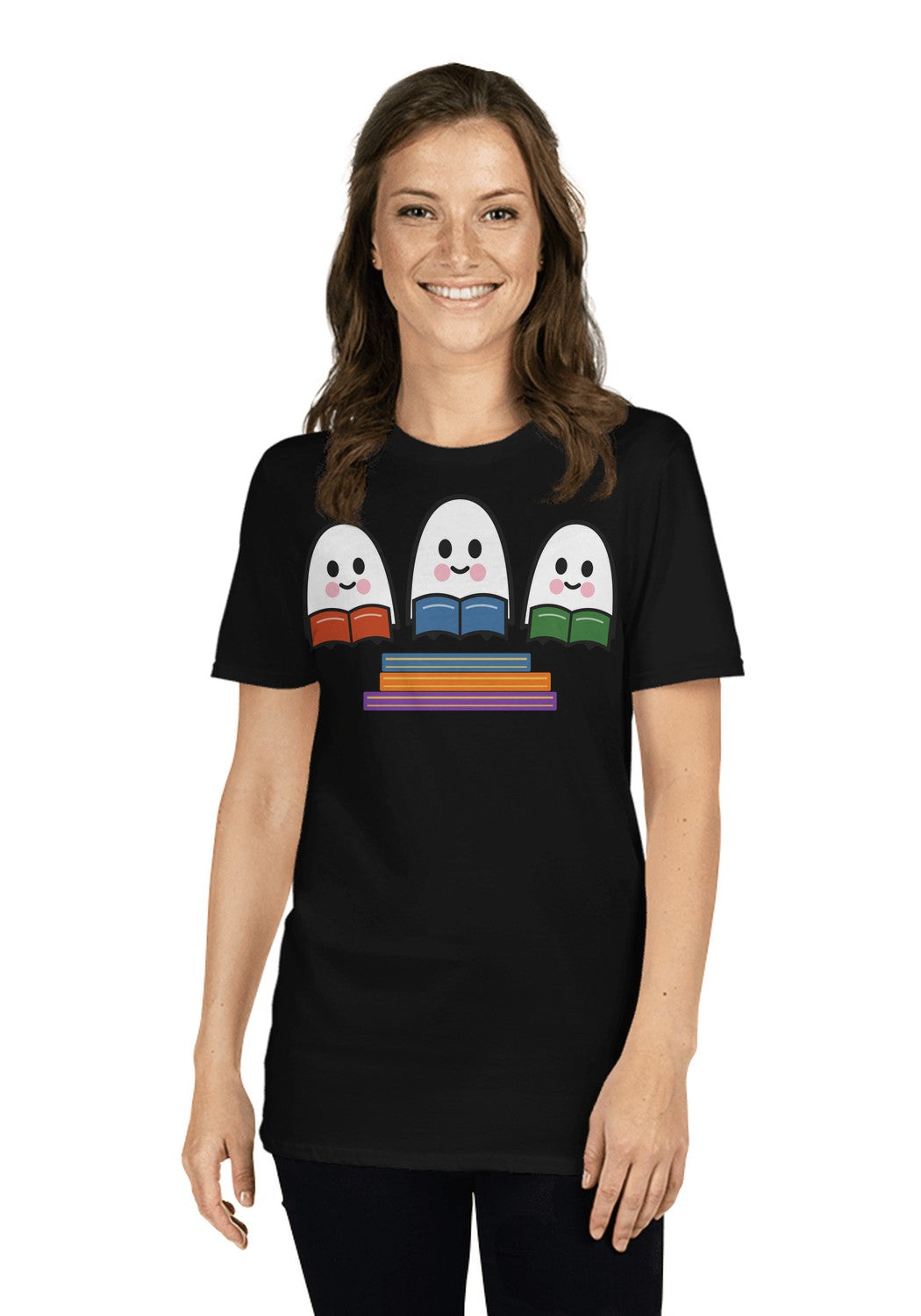Ghosts Reading Books t-shirt in Black