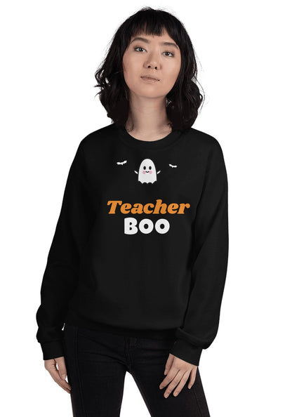 Boo Crew Teacher sweatshirt in Black