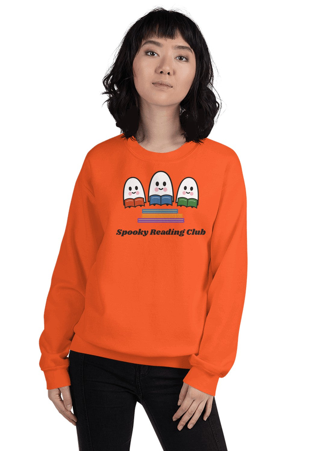 Spooky Reading Club sweatshirt in Orange