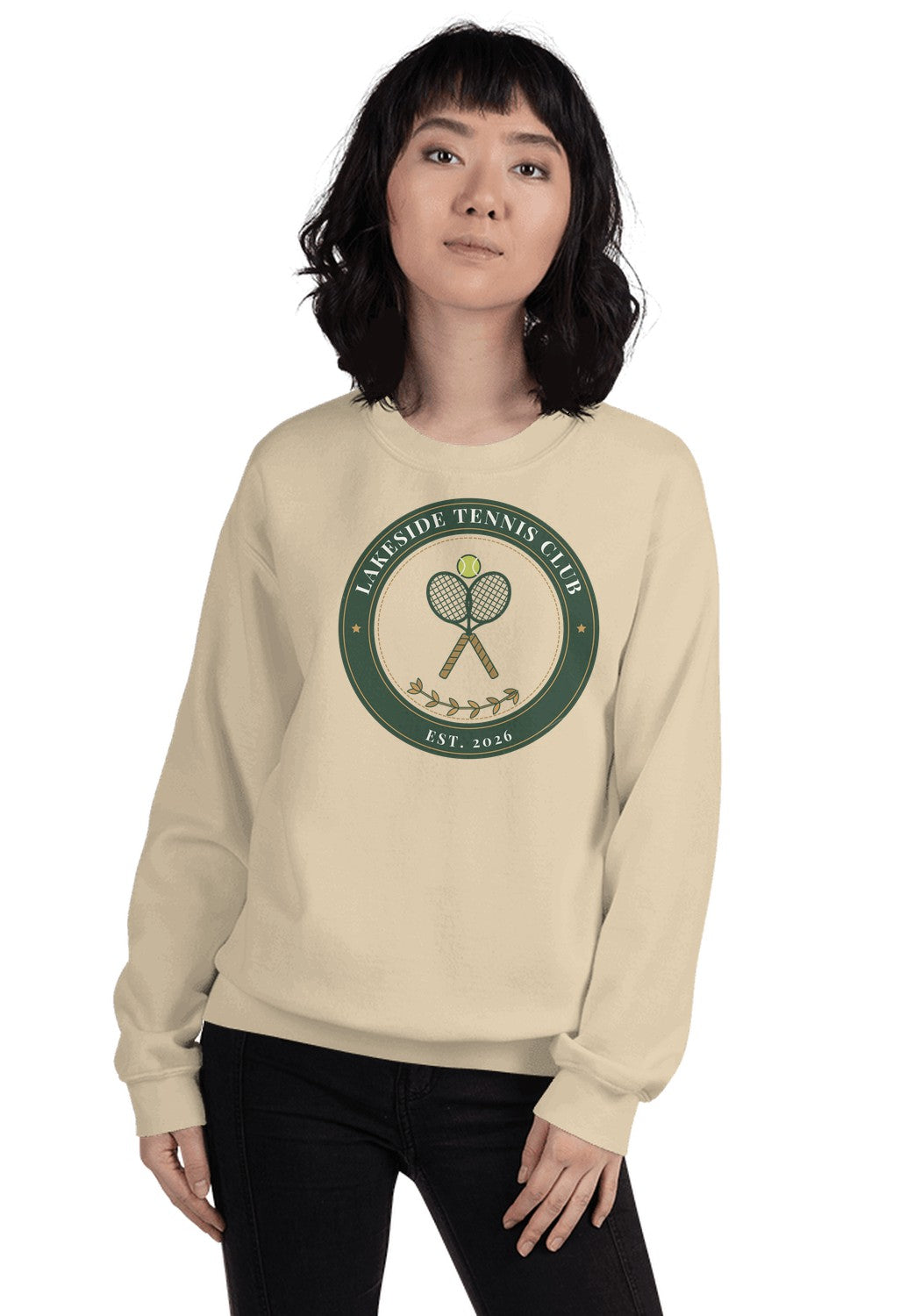Lakeside Tennis Club sweatshirt in Sand
