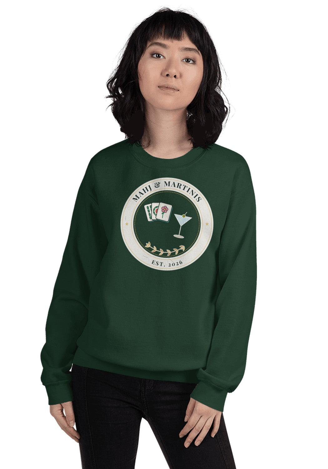 Mahj & Martinis sweatshirt in Forest Green