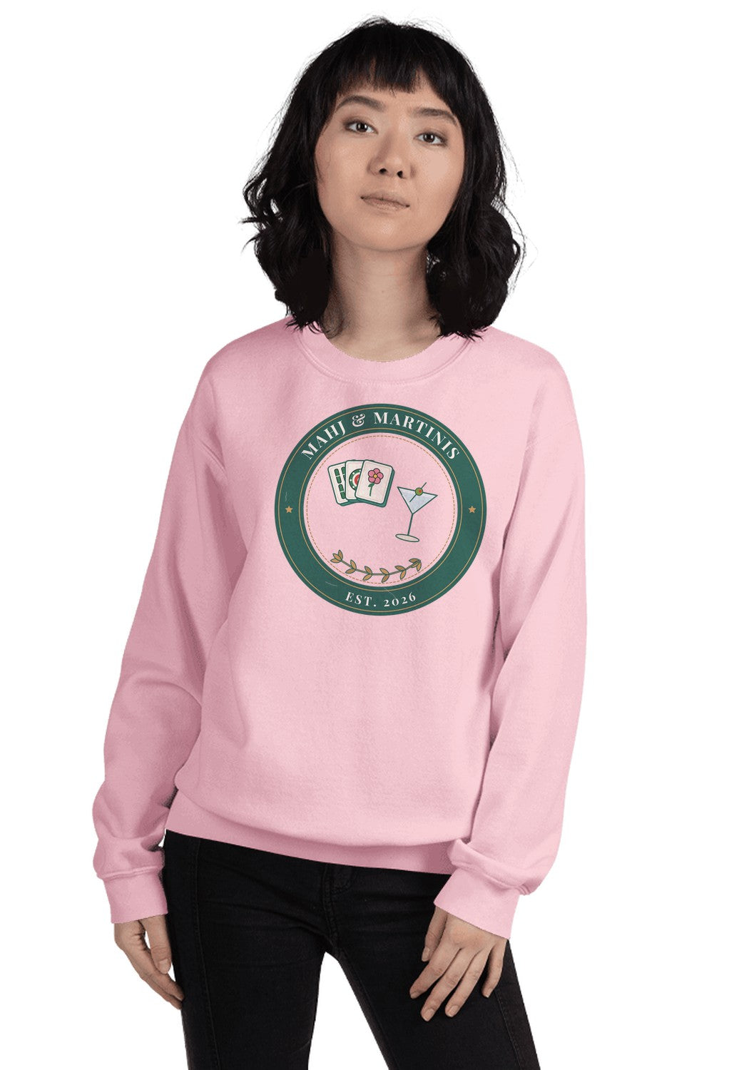Mahj & Martinis sweatshirt in Light Pink