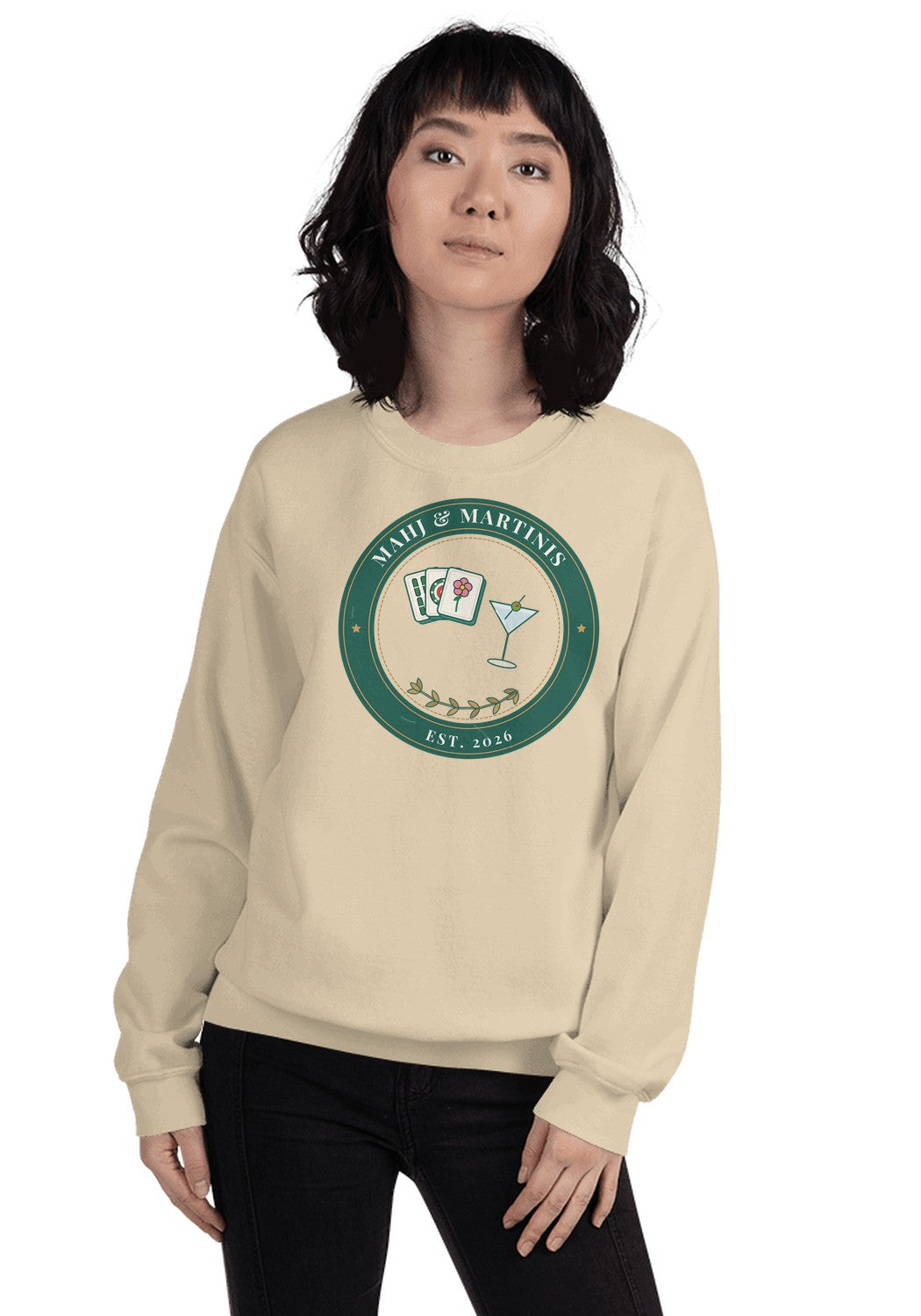 Mahj & Martinis sweatshirt in Sand