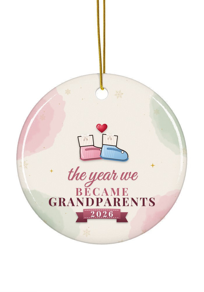 Became Grandparents ornament, circle shape