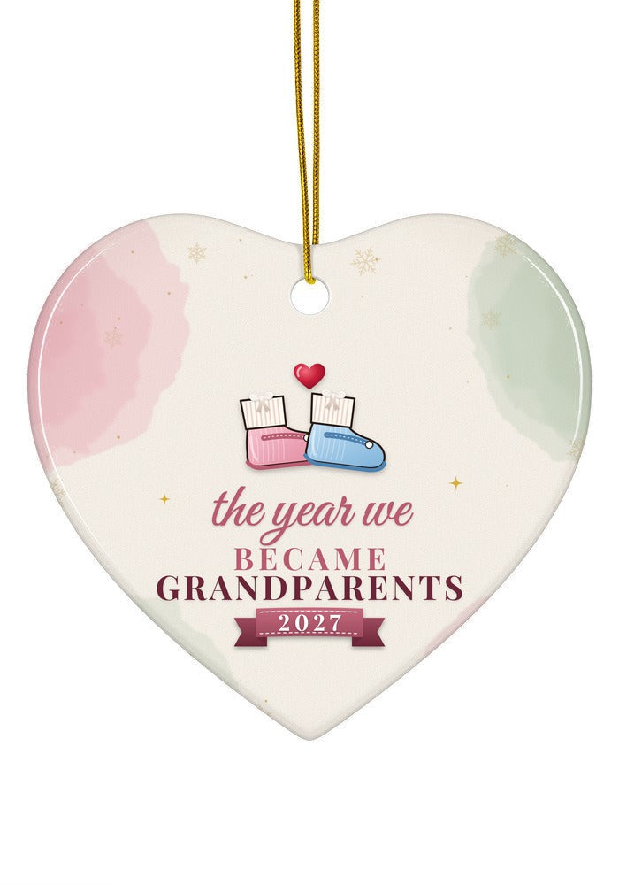 Became Grandparents ornament dated 2027, heart shape