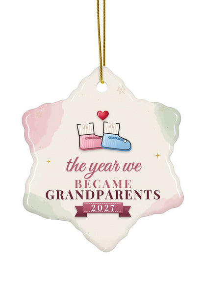 Became Grandparents ornament dated 2027, snowflake shape