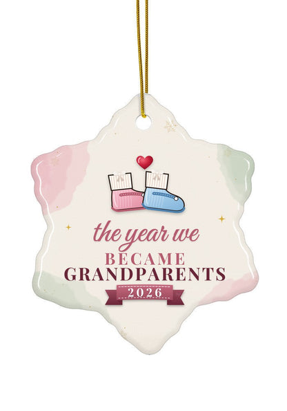 Became Grandparents ornament, snowflake shape