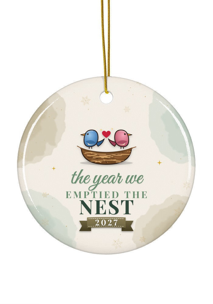 Emptied the Nest ornament dated 2027, circle shape