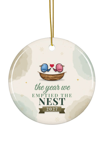 Emptied the Nest ornament dated 2027, circle shape