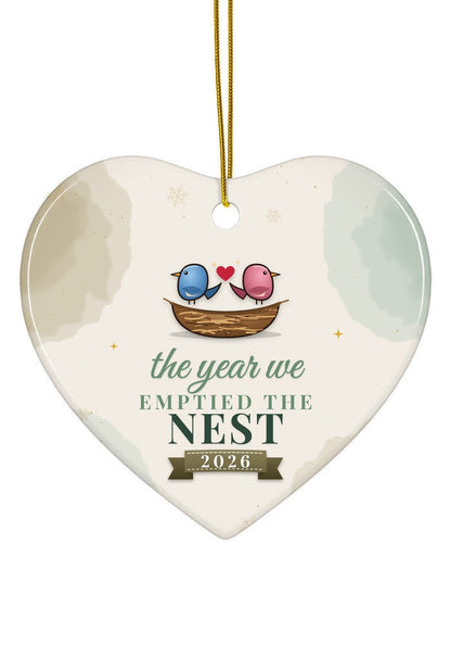 Emptied the Nest ornament, heart shape