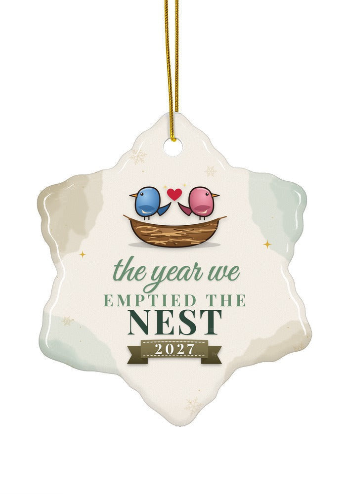 Emptied the Nest ornament dated 2027, snowflake shape