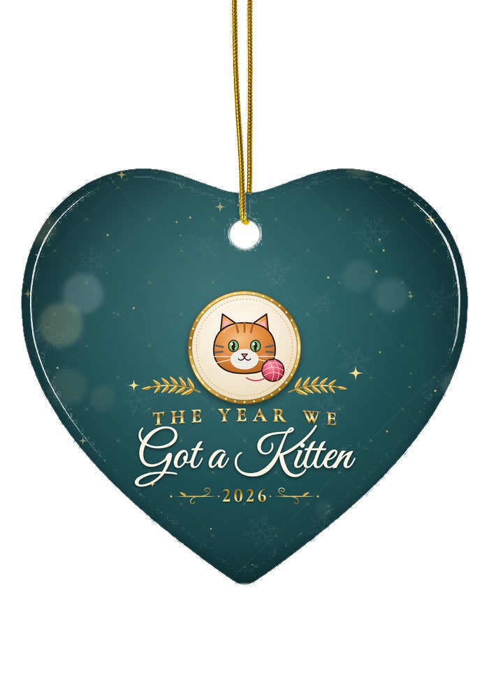 Got a Kitten ornament, heart shape