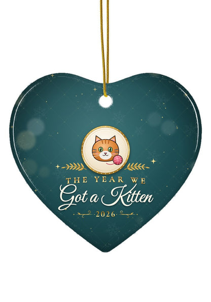 Got a Kitten ornament, heart shape