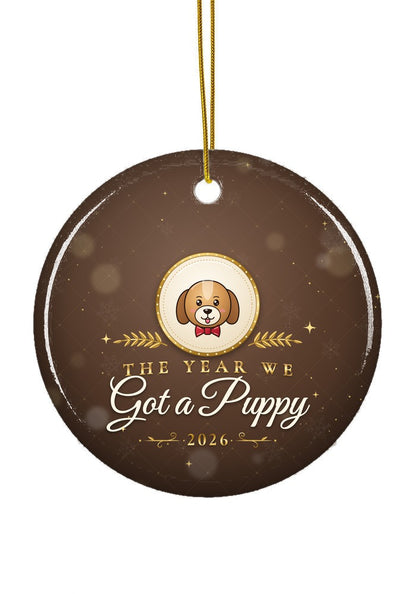 Got a Puppy ornament, circle shape