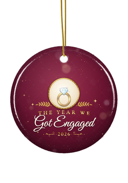 Got Engaged ornament, circle shape
