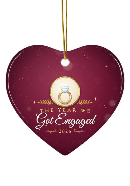 Got Engaged ornament, heart shape