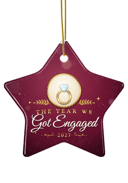 Got Engaged ornament dated 2027, star shape