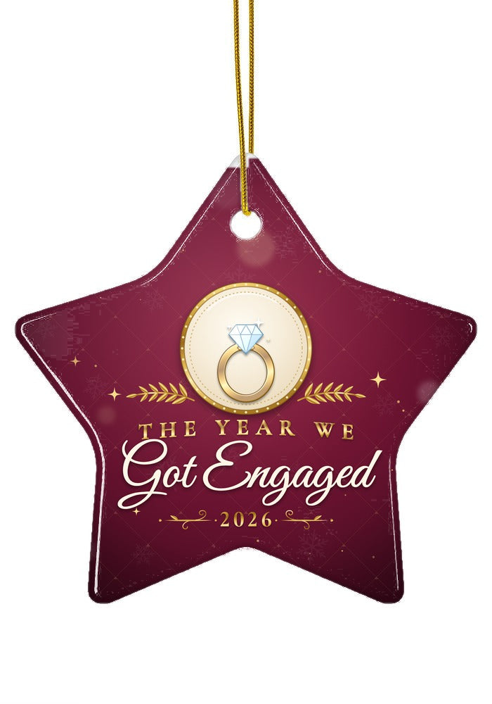 Got Engaged ornament, star shape