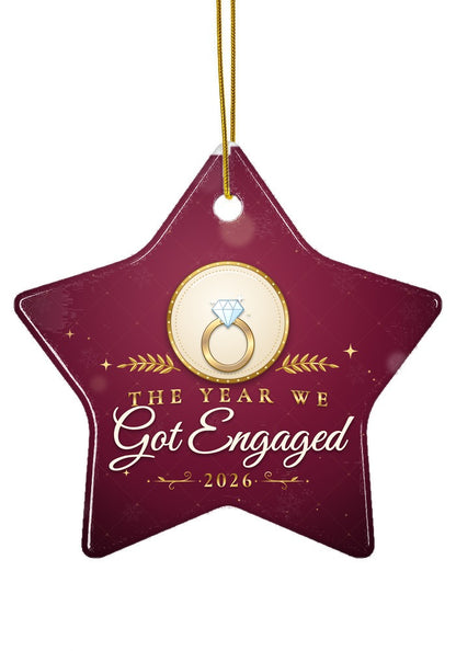 Got Engaged ornament, star shape