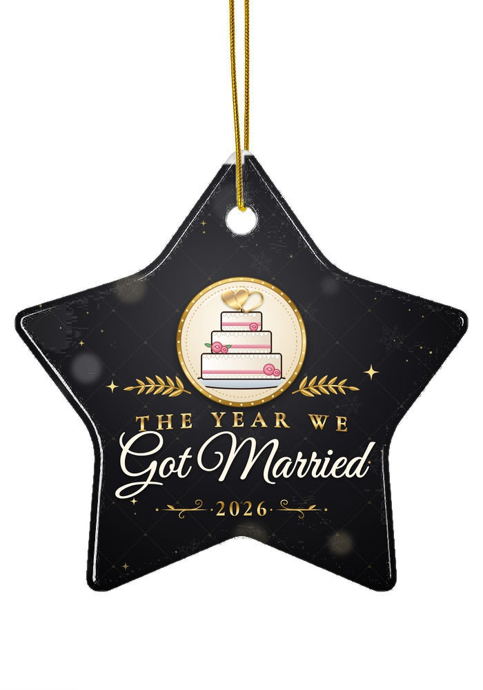 Got Married ornament, star shape