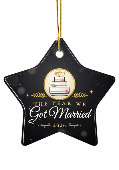Got Married ornament, star shape