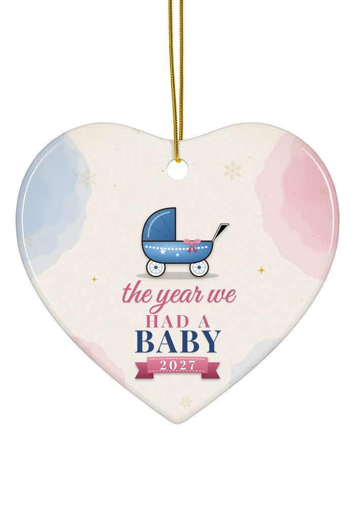 Had a Baby ornament dated 2027, heart shape
