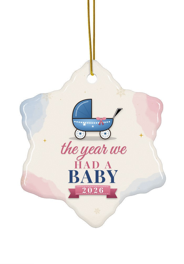Had a Baby ornament, snowflake shape