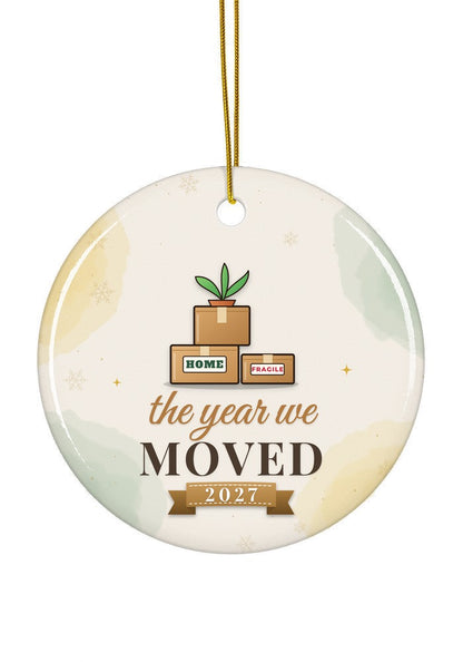Moved ornament dated 2027, circle shape