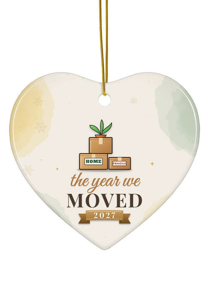 Moved ornament dated 2027, heart shape