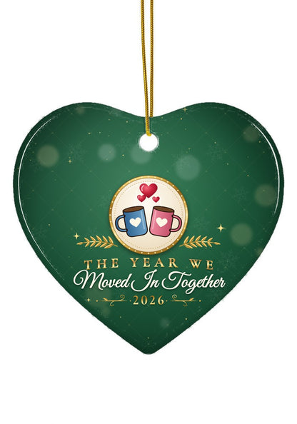 Moved In Together ornament, heart shape
