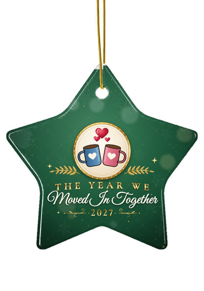 Moved In Together ornament dated 2027, star shape