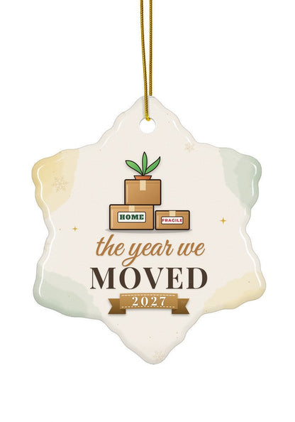 Moved ornament dated 2027, snowflake shape