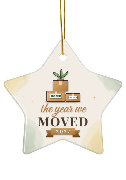 Moved ornament dated 2027, star shape